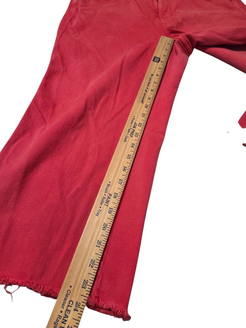 Judy Blue Wide Leg Cropped Jeans Red Garment Dyed Raw Hem High Rise 20W F14.1 - Picture 6 of 10